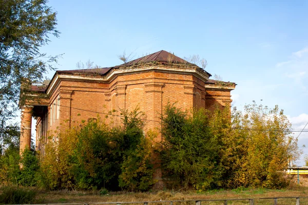 Rovine Della Vecchia Chiesa Luterana Mattoni Dei Tedeschi Del Volga — Foto Stock