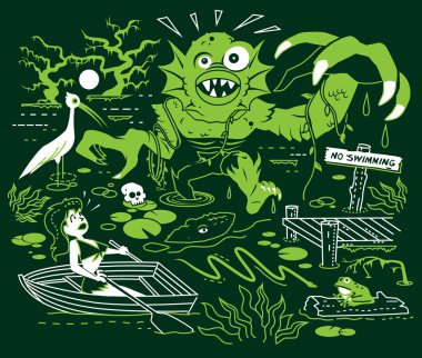 Search for the Swamp Monster vector Search for the Swamp Monster vector