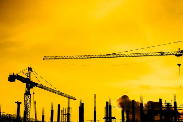 Silhouette der Baustelle — Stockfoto