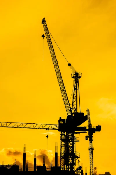 Silhouette der Baustelle lizenzfreie Stockbilder