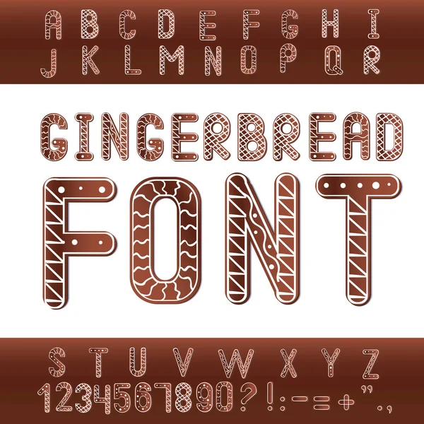 Lebkuchenherz Typografische Vektor Stock Illustration Weihnachtsart Oder Schrift Englische Buchstaben — Stockvektor