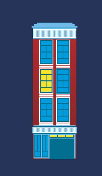 Старий Будинок Ізольований Векторна Ілюстрація Амстердамським Будинком Європейський Фасад Старовинна — стоковий вектор