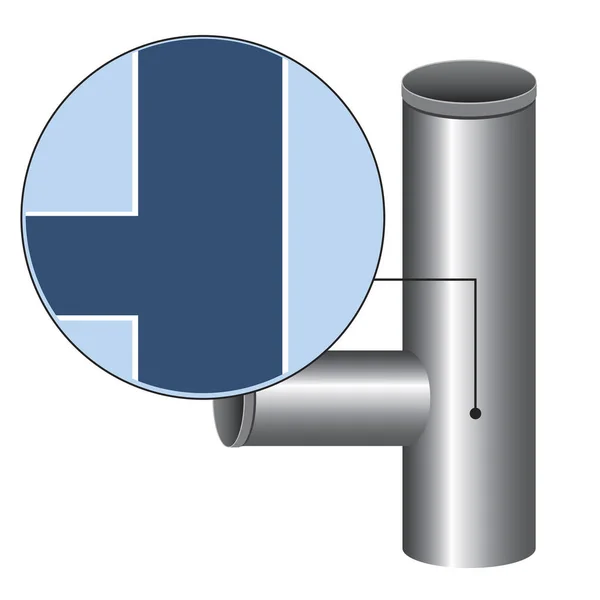 切断パイプは隔離された ベクターストックイラスト パイプ閉塞 閉塞除去 配管サービスの衛生的な概念としての断面パイプ カットウェイメタルで配管イラスト — ストックベクタ
