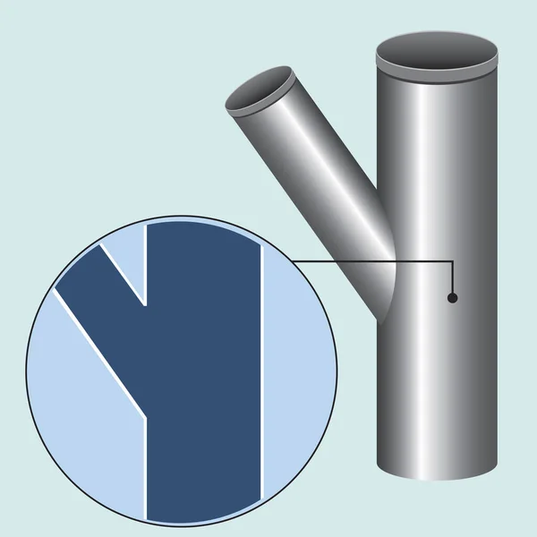 Tubería Aislada Ilustración Stock Vectorial Tubería Está Cortada Concepto Obstrucción — Archivo Imágenes Vectoriales