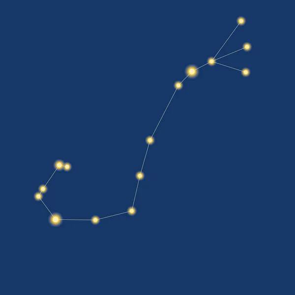 Scorpio Konstelace Izolovaná Jako Znamení Zvěrokruhu Vektorový Stock Ilustrace Astronomickým — Stockový vektor