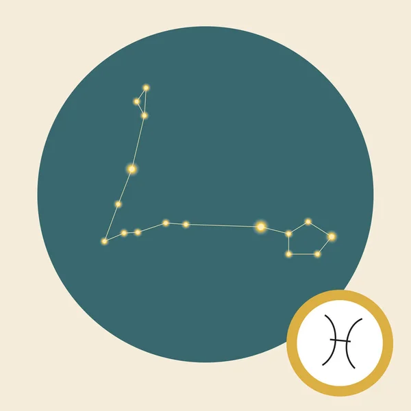 Zodiac Tecken Fiskarna Isolerade Vektor Stock Illustration Astrologiska Konstellation Fiskar — Stock vektor