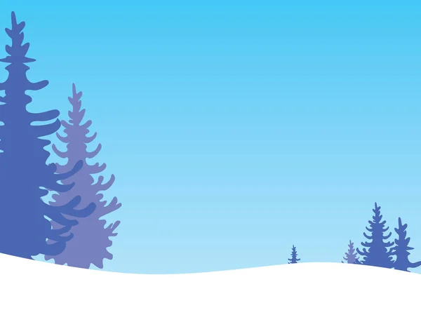 Schneebedeckte Hügel Und Minenraum Flache Vektoraktiendarstellung Schneebedeckte Berggipfel Nadeln Oder — Stockvektor