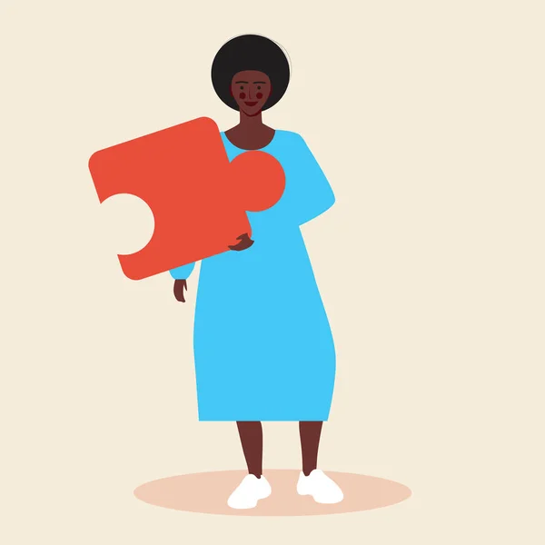 Mujer Africana Como Candidata Trabajo Ilustración Vector Plano Empleado Asociado — Vector de stock