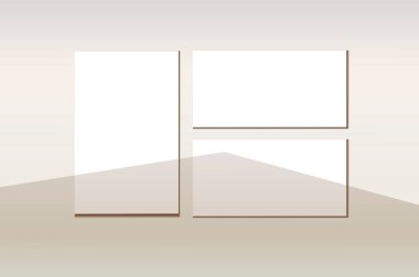 Model kaplaması, yaprak gölgesi, gerçekçi vektör çizimi pencere gölgesi ile boş bir kaplama şablonu