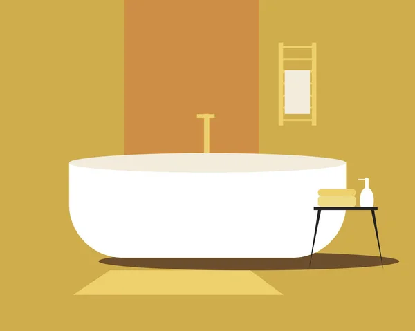 Cuarto Baño Con Estilo Plantilla Interior Ilustración Vector Plano Interior — Archivo Imágenes Vectoriales