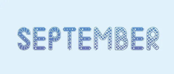 September Text Isolated Vector Stock Illustration Autumn Month September Lettering — Stockvector