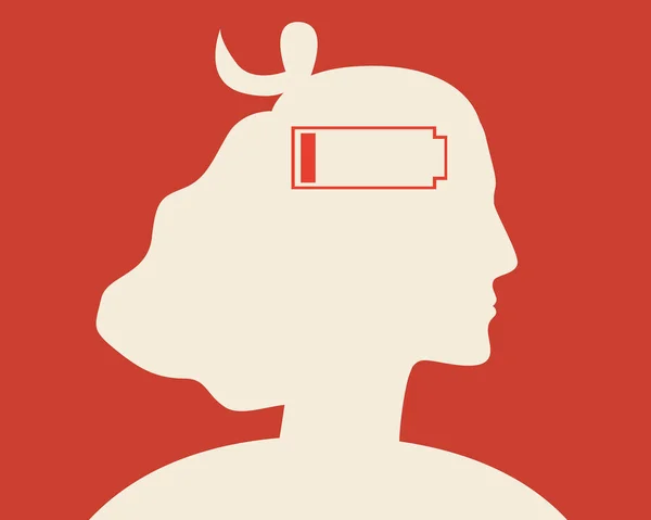 Ψυχική Υγεία Της Γυναίκας Silhouette Διανυσματική Απεικόνιση Αρχείου Φόρτιση Της — Διανυσματικό Αρχείο