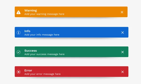 Επιτυχία Προειδοποίηση Σφάλμα Ενημέρωση Μηνύματος Ειδοποίησης Αναδυόμενη Ειδοποίηση Παθητικό Αναδυόμενο — Διανυσματικό Αρχείο