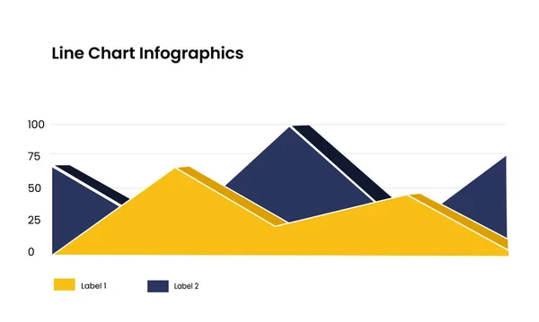 Line Chart Business Infographics Vector Illustratie Met Een Abstracte Lijngrafiek — Stockvector