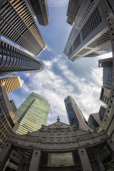 Balık-göz görüş-Singapur Skyline