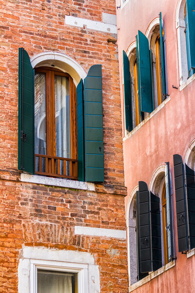Closeup of Venetian windows