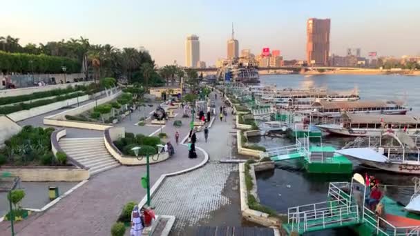 Kair Egipt Października 2020 Widok Pięknej Szerokiej Nilu Samym Sercu — Wideo stockowe