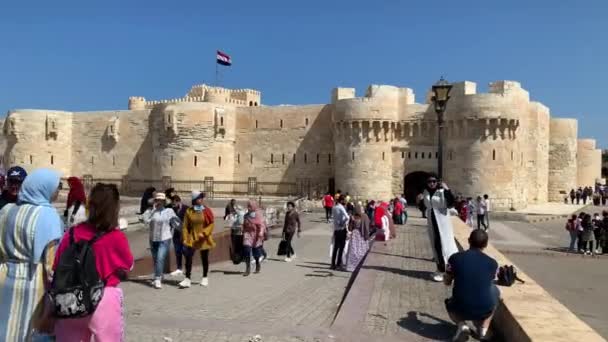 Αλεξάνδρεια Αίγυπτος Οκτώβριος 2020 Όμορφο Παλιό Φρούριο Ακρόπολη Της Qaitbay — Αρχείο Βίντεο