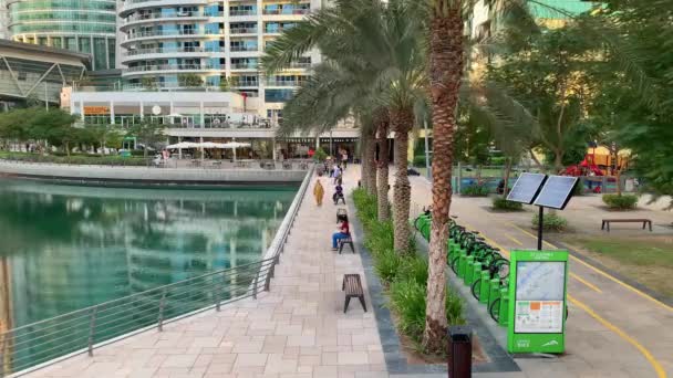 Dubai Bae Kasım 2020 Gün Batımından Önceki Gün Jumeirah Lakes — Stok video
