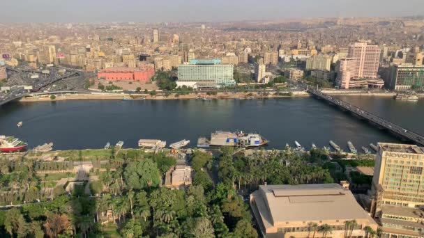 Cairo Egypte Oktober 2020 Prachtig Uitzicht Stad Vanuit Cairo Tower — Stockvideo