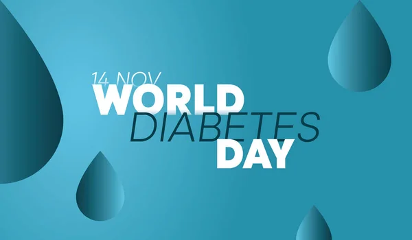 11月14日是世界糖尿病日 糖尿病意识和糖尿病防治的概念 几滴血象征糖尿病 — 图库矢量图片