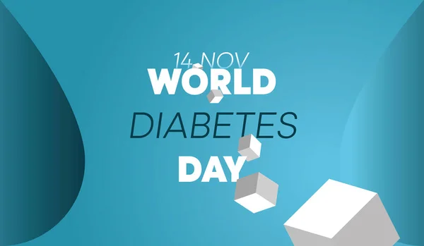 Wereld Diabetes Dag Spandoek November Begrip Bewustmakingsdiabetes Bestrijding Van Diabetes — Stockvector