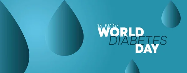 11月14日是世界糖尿病日 糖尿病意识和糖尿病防治的概念 几滴血象征糖尿病 — 图库矢量图片