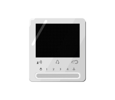 Beyaz arka planda modern video kapı telefonu. Akıllı Ev. Güvenlik sistemi. Video giriş telefonu.