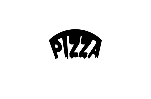 Современный Дизайн Логотипа Внутри Текста Жидкой Пиццы Векторный Шаблон Логотипа — стоковый вектор