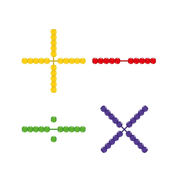Математический Вектор Операций Бусами Абака Плоская Иллюстрация Векторной Иконки Веб — стоковый вектор