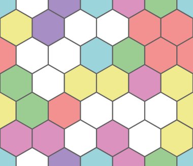 Renkli, modern, bal peteği desenli, sanat bal desenli. Renkli bal peteği altıgen deseni. Yumuşak renklerde modern tasarım algısı.
