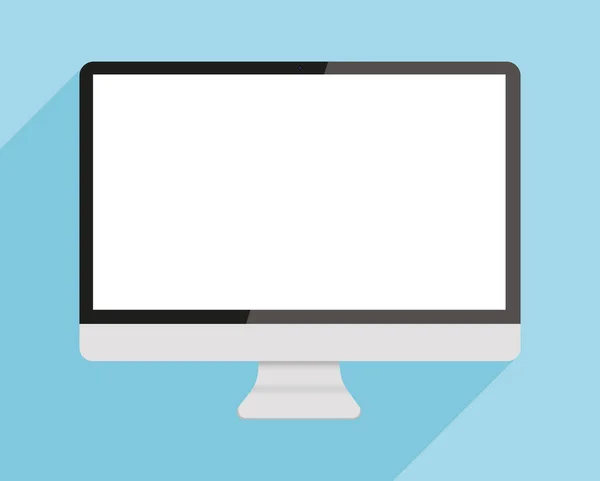 Realistische Computer Monitor Scherm Geïsoleerd Witte Achtergrond Vector Illustratie Computerscherm — Stockvector