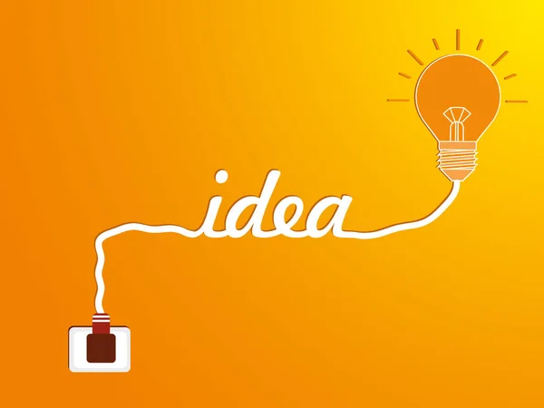 Idea Scrittura Realizzata Con Cavo Elettrico Testo Dell Idea Collegato — Vettoriale Stock