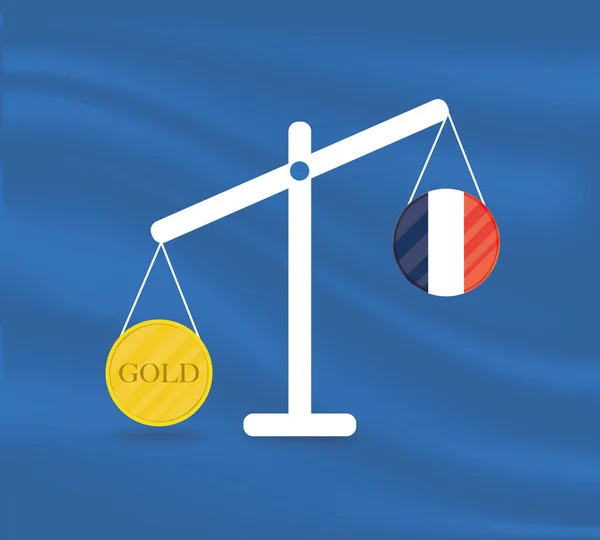 Měna Kulatá Žluté Zlato Libra Ekonomické Bilance Země Francie Zlato — Stockový vektor