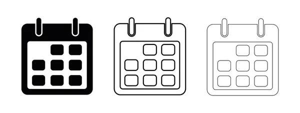 Icono Calendario Plano Calendario Pared Icono Vector Línea Calendario Sobre — Archivo Imágenes Vectoriales