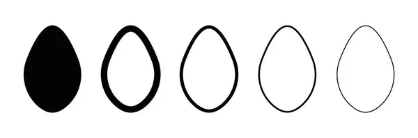 Деревенское Яйцо Простая Икона Разной Толщины Иконка Яйца Деревни Плоский — стоковый вектор