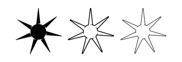 Hvězdná Vrtule Sadě Moderní Konstrukce Vrtule Hvězdné Ikony Zářící Hvězdy — Stockový vektor