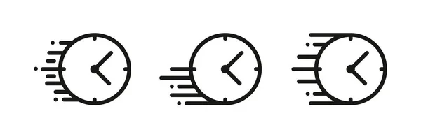 Reloj Silueta Icono Plano Diseño Vectorial Simple Con Sombra Ilustración — Vector de stock