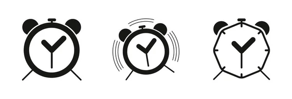 Утром Проснись Классической Иконой Часов Часы Значок Уведомлением Современный Набор — стоковый вектор