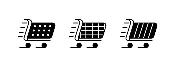 Conjunto Diferentes Iconos Carrito Compras Colección Iconos Web Varios Iconos — Archivo Imágenes Vectoriales