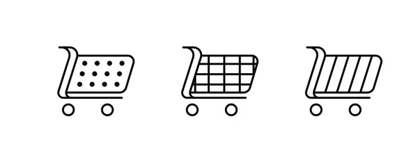 Conjunto Diferentes Iconos Carrito Compras Colección Iconos Web Varios Iconos — Vector de stock