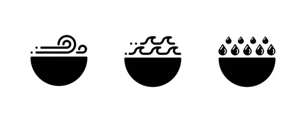 Viento Olas Mar Lluvia Diseño Icono Moderno Semicírculo Adecuado Para — Archivo Imágenes Vectoriales