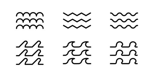 Различные Морские Волны Одинаковой Толщиной Линии Логотип Дизайн Веб Сайты — стоковый вектор
