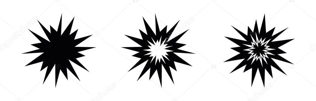 Explosion gun shot icon. Editable line vector. Zigzag element flash shock wave. Flat style trendy explosion icon. Template for application, user interface and logo, vector illustration.