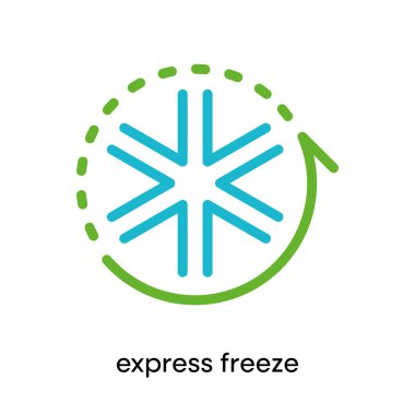 Ekspres dondurma simgesi. Bu sembol buzdolabı ve klima sembolü. Renkli buzdolabı düğmesi simgesi. Düzenlenebilir Vuruş. Logo, ağ ve uygulama.