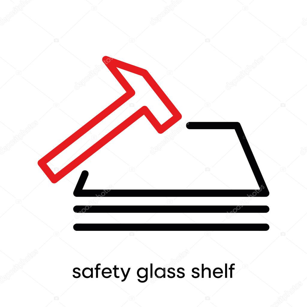Safety glass icon. Safe and protected glass shelf. This symbol is the refrigerator and air conditioning symbol. Colorful refrigerator button icon. Editable Stroke. Logo, web and app.