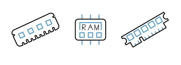 Conjunto Iconos Ram Computadora Dispositivo Inteligente Este Símbolo Conjunto Símbolos — Archivo Imágenes Vectoriales