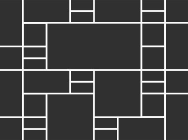 34 parçadan oluşan boş fotoğraf çerçevesi kolajı. Poster çerçevesi modeli. Vektör şablon fotoğraf kolajı. Pano ve marka sunum şablonu tasarımı.