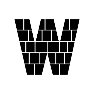 W harfi maske bölgesi. Alfabe harfi fotoğraf kolajı şablonu. İç tasarım için aile fotoğrafı kolajı şablonu. Fotoğraf montajı için vektör kolajı düzeni. Wall ailesi şablonu.