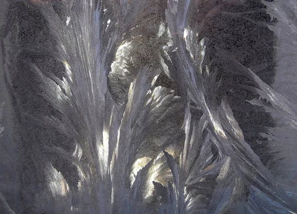 Frost Rysuje Wzory Oknie Bliska — Zdjęcie stockowe